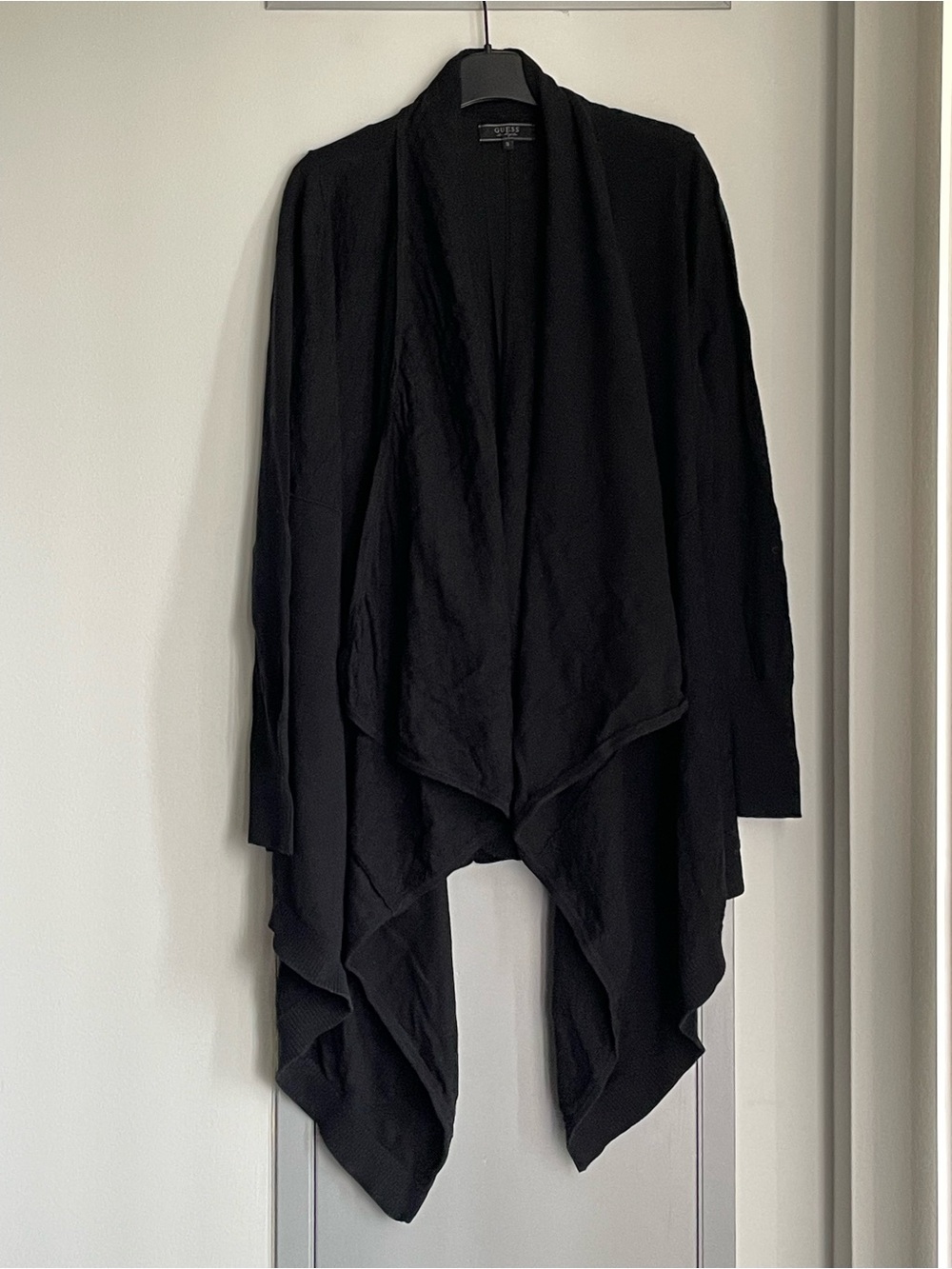 GUESS Black Drape Open Front Cardigan